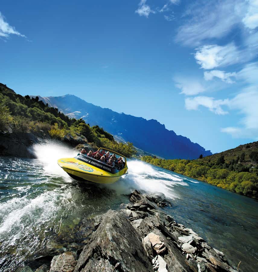 Queenstown: Shotover River and Kawarau River Jet Boat Ride - Main Town Pier to Lake Wakatipu, the ride kicks off fast